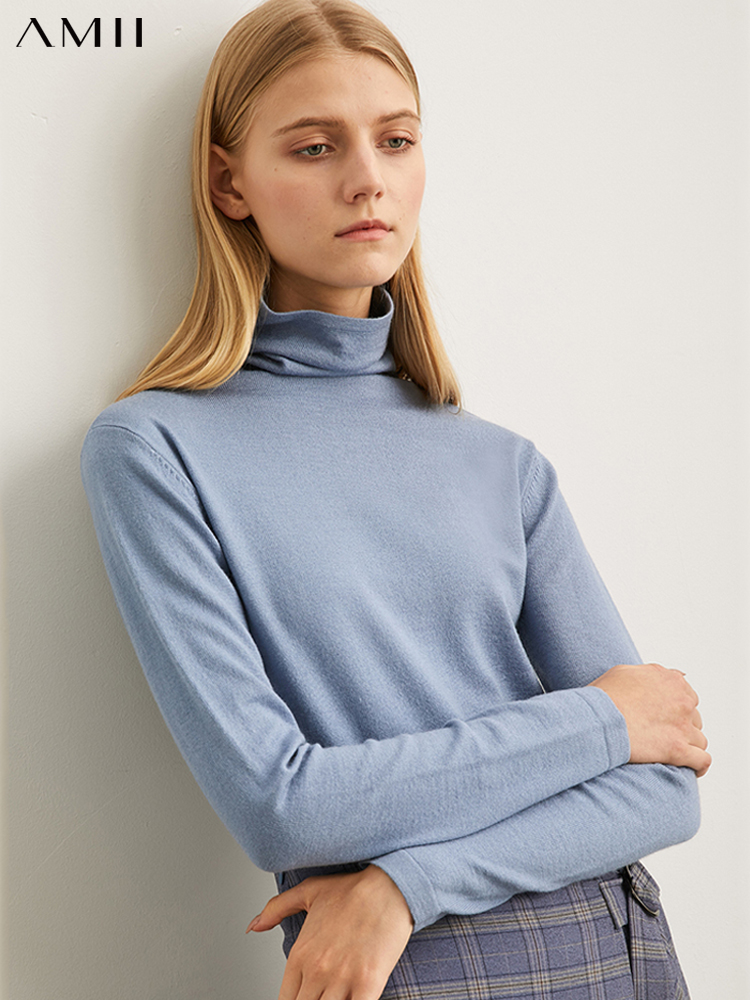 商品Alt模板：库存不足 商品 AMII Minimalism Autumn Winter Women's Sweater Causal Solid Basic Turtleneck Sweaters For Women Women's sweater Tops 12020216 - xtest